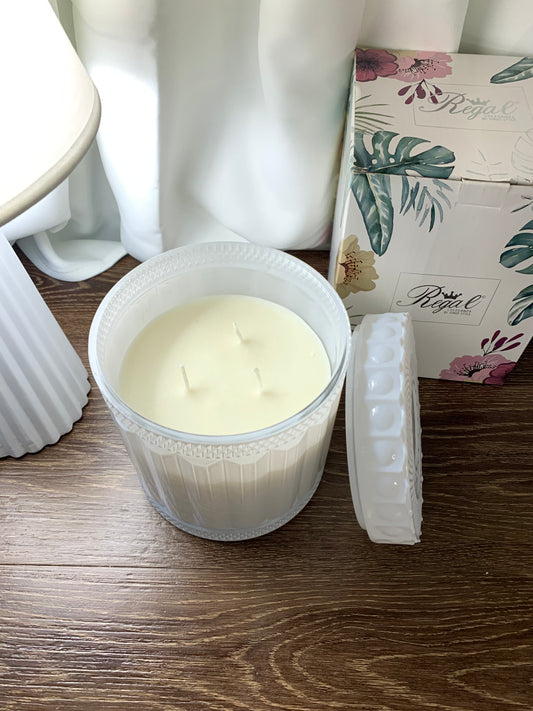 Candela XL in vetro bianco linea Regal
